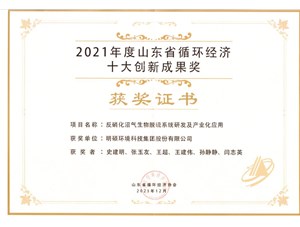 热烈：谹G真人国际环境集团荣获20212年度山东省循环经济十大创新成果奖
